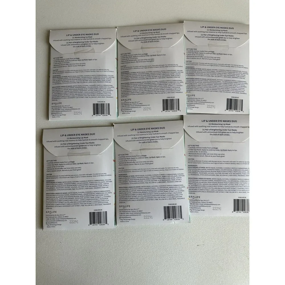 6x ‎ SpaLife Feelin Like A Spring Chick Lip & Under Eye Masks Duo New